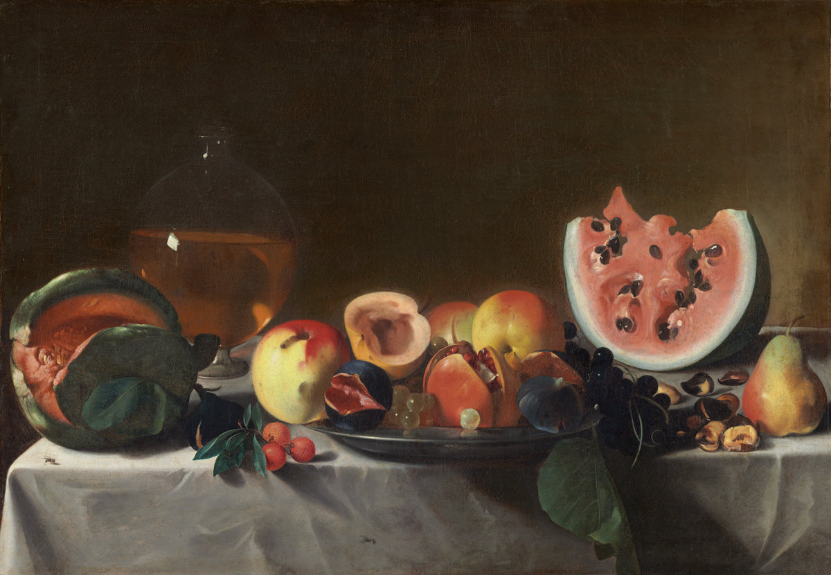 Still­Life with Fruit and a Carafe of White Wine by Pensionate Del Saraceni