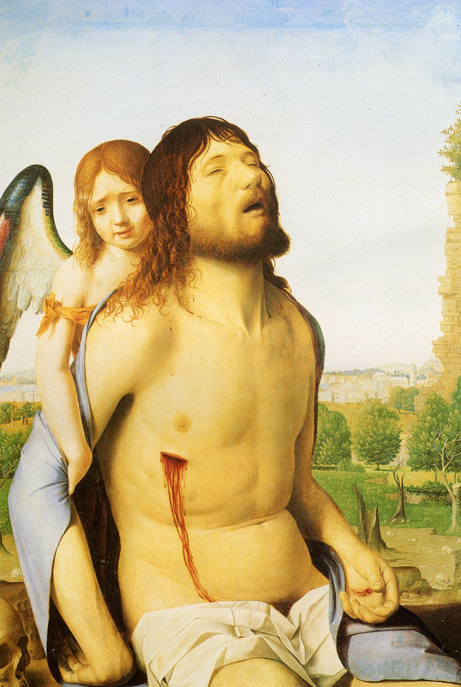 The Dead Christ Supported By An Angel by Antonello da Messina