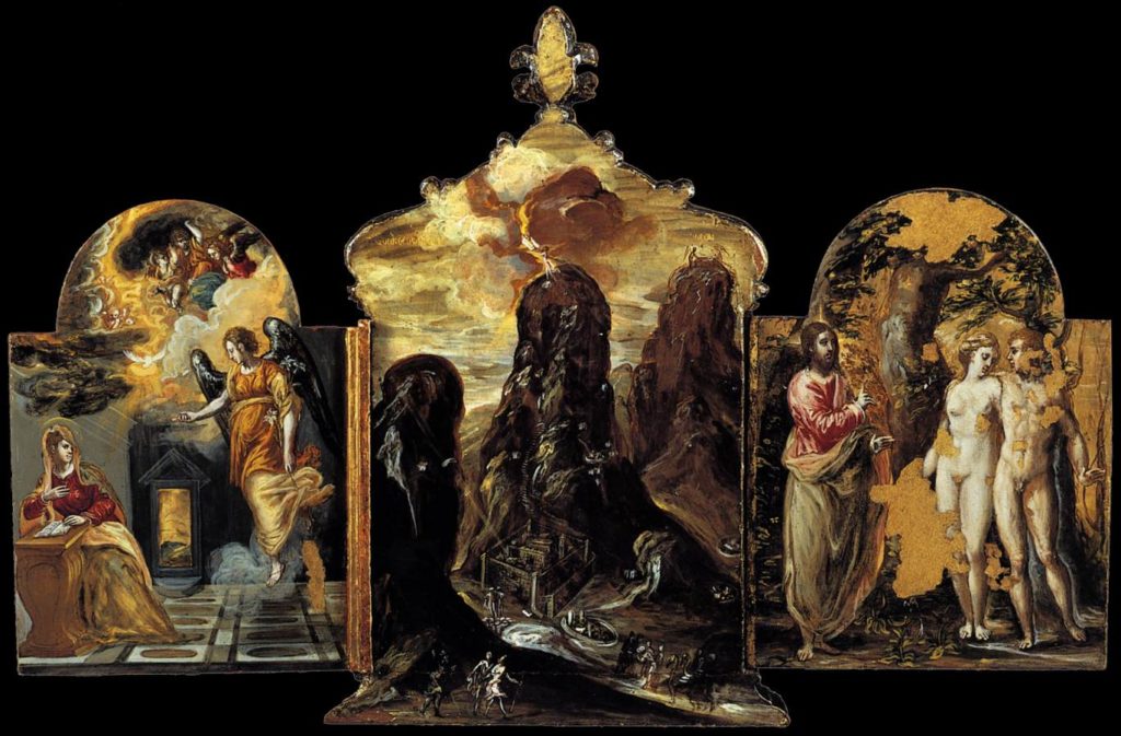 The Modena Triptych (back panels) by El Greco - ArtPaintingArtist