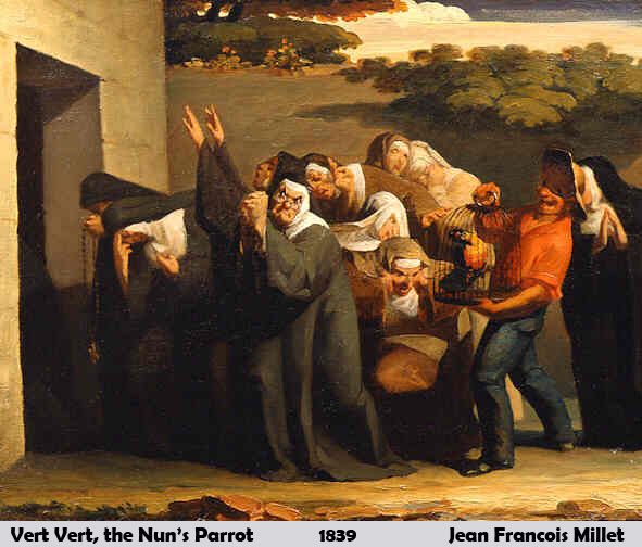 Vert Vert, the Nun's Parrot by Jean-François Millet