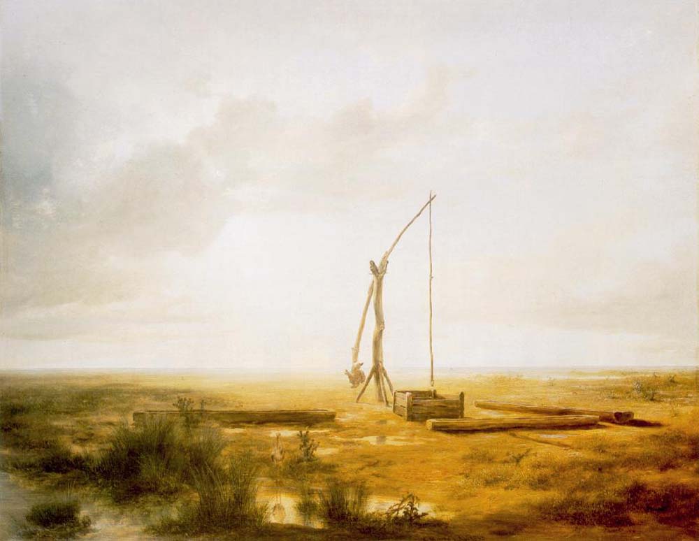 View of the Great Hungarian Plain with Draw Well by Karoly the Elder Marko