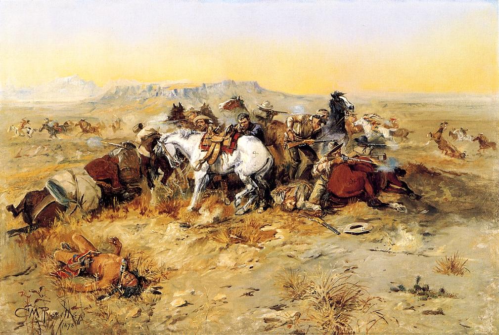 A Desperate Stand by Charles Marion Russell	
