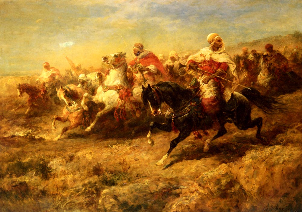 Arabian Horsemen by Adolf Schreyer