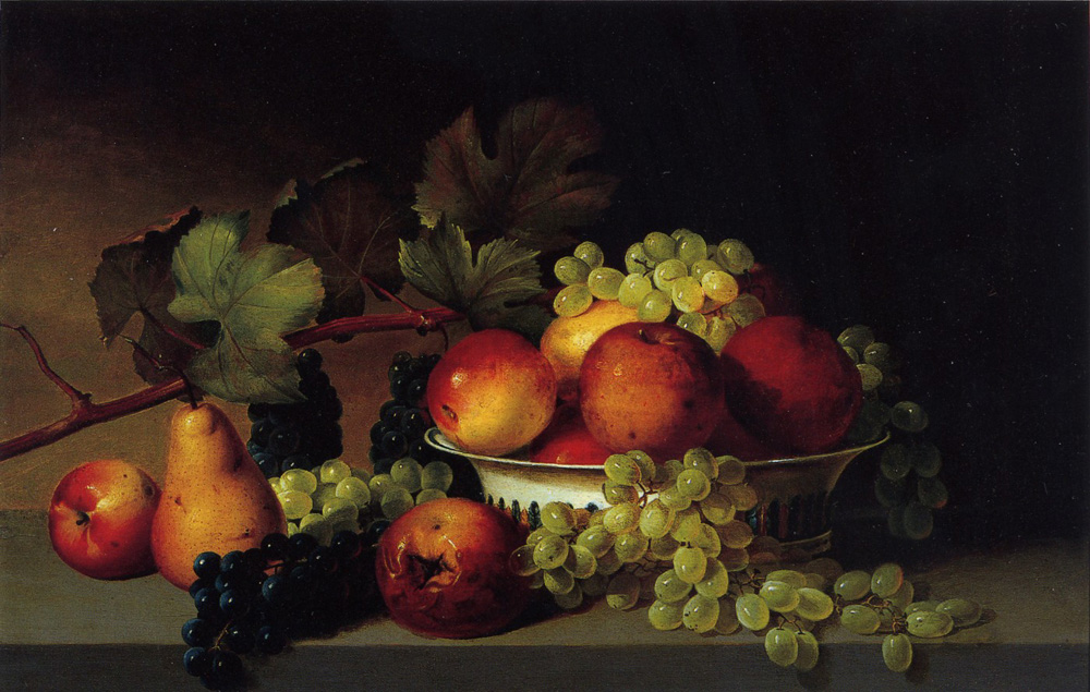 Still Life, Apples, Grapes, Pear by James Peale