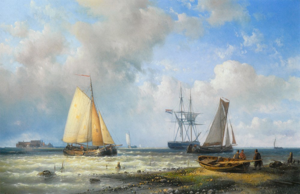 Dutch Barges in a Calm by Abraham Hulk Snr