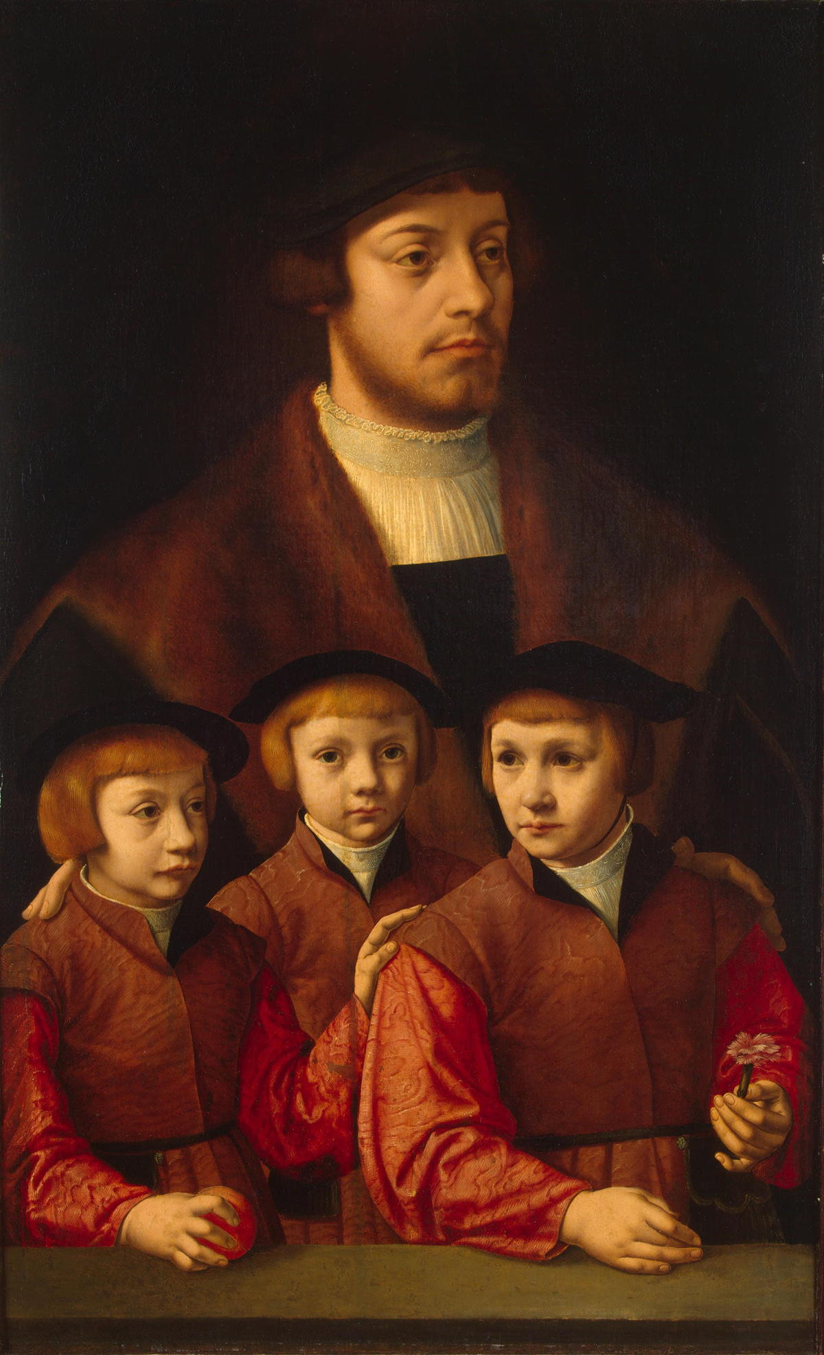 Portrait of a Man with Three Sons by Barthel Bruyn
