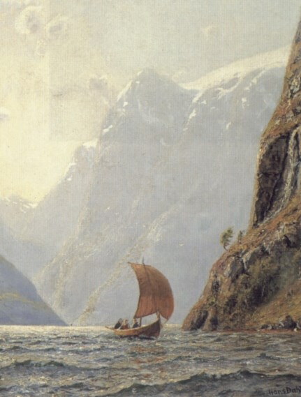 Sailing in a Fjord by Hans Dahl
