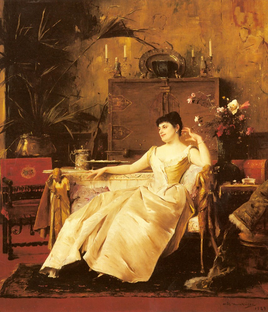 A Portrait of the Princess Soutzo by Mihaly Munkacsy