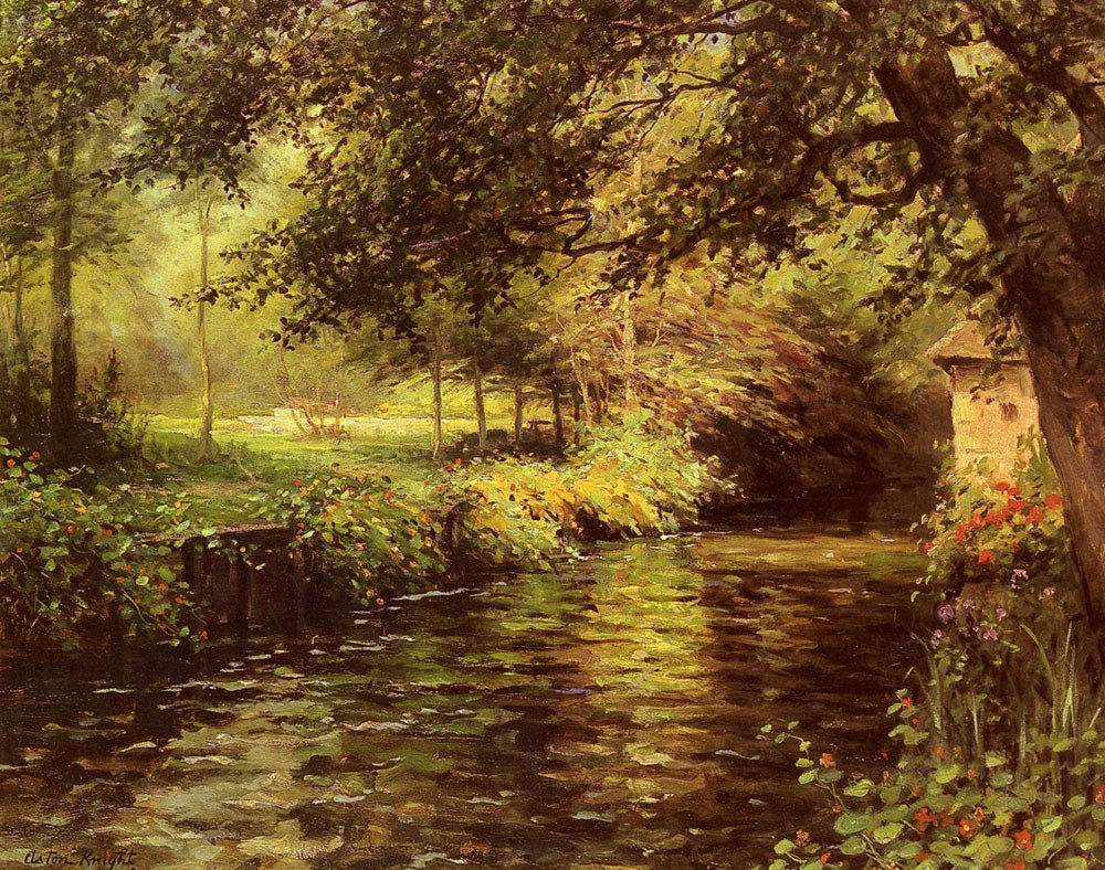 A Sunny Morning at Beaumont­Le Roger by Louis Aston Knight