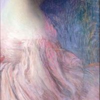 Femme en robe rose by Edmond Francois Aman Jean