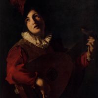 Lute Playing Young Man by Bartolomeo Manfredi