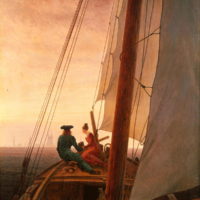 On board a Sailing Ship by Caspar David Friedrich