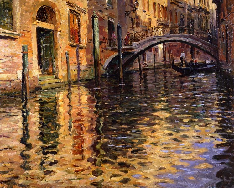 Pont del Angelo, Venice by Louis Aston Knight