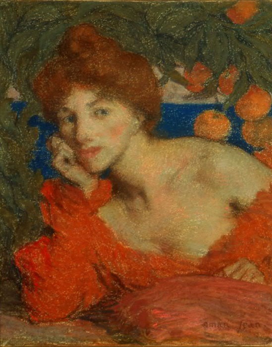 Sous les Orangers (Femme à Amalfi) by Edmond Francois Aman Jean