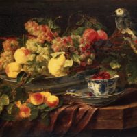 Still­life with Fruits and Parrot by Jan Fyt