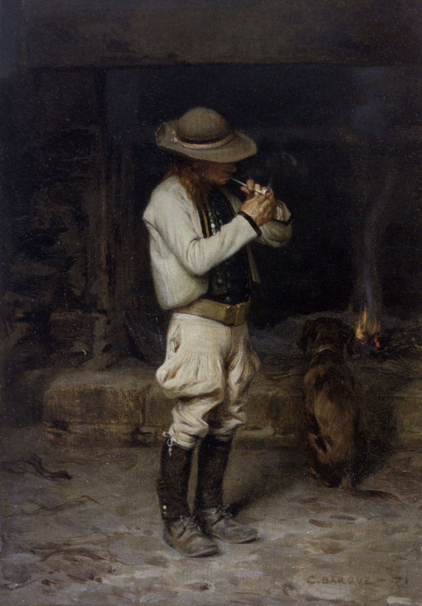 The Smoker by Charles Bargue