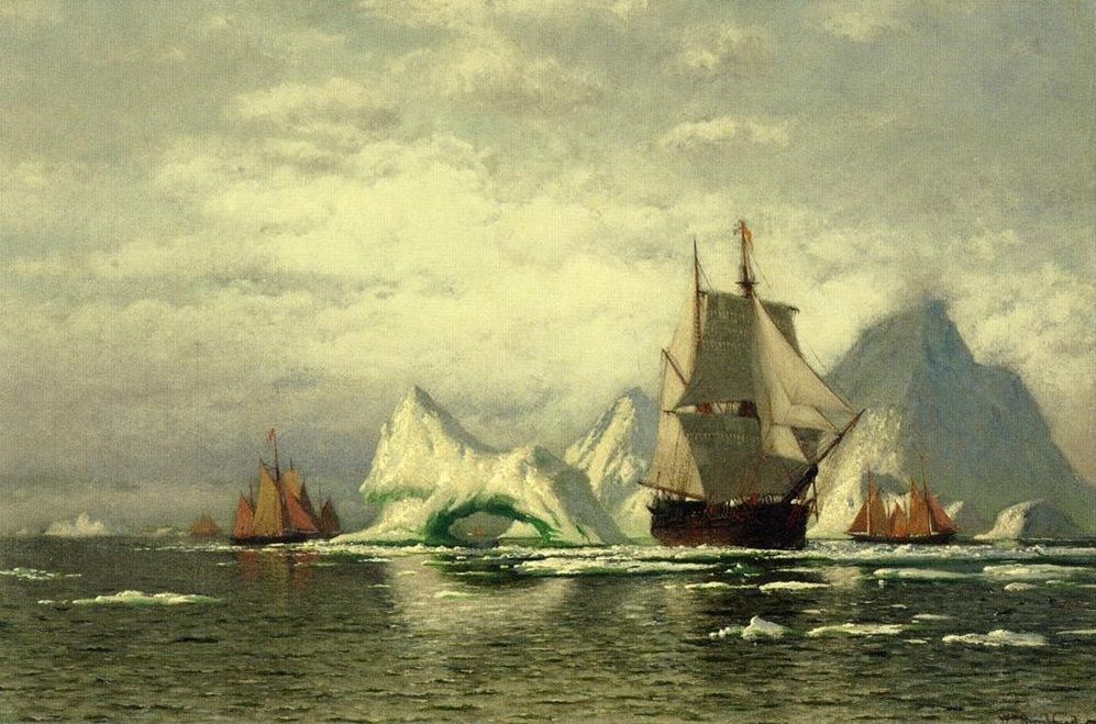 Arctic Whaler Homeward Bound Among the Icebergs by William Bradford