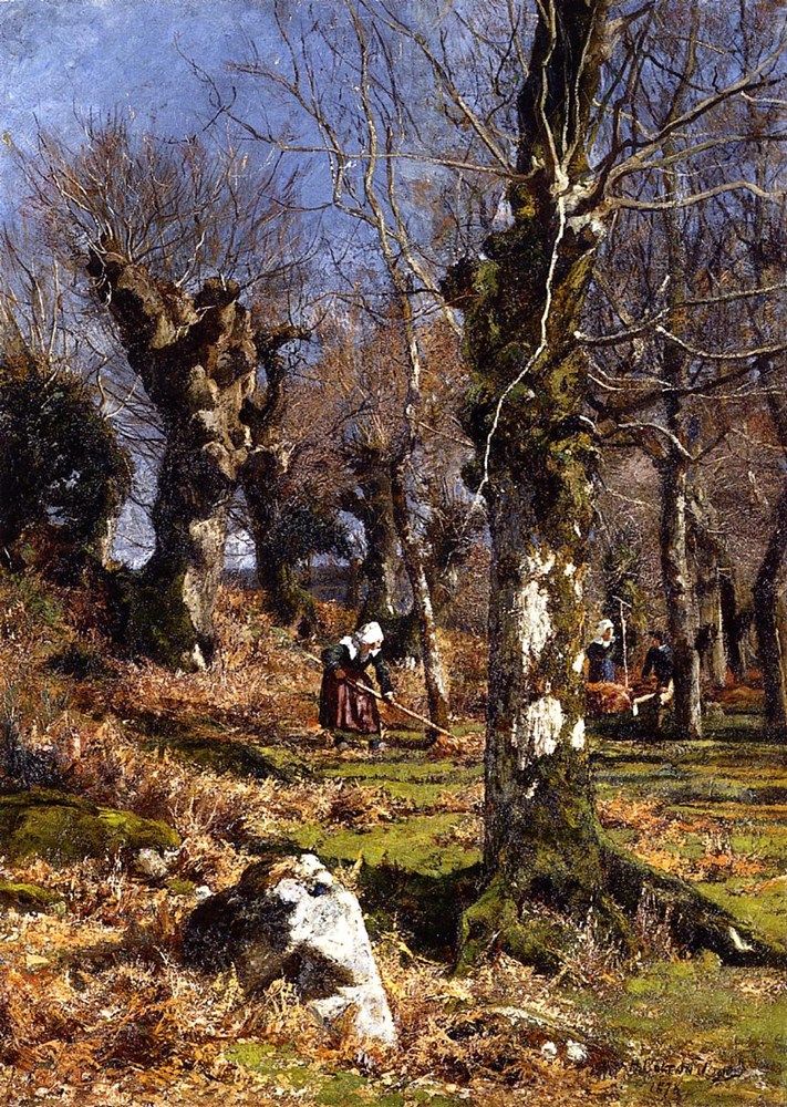 Gathering Leaves by Hugh Bolton Jones