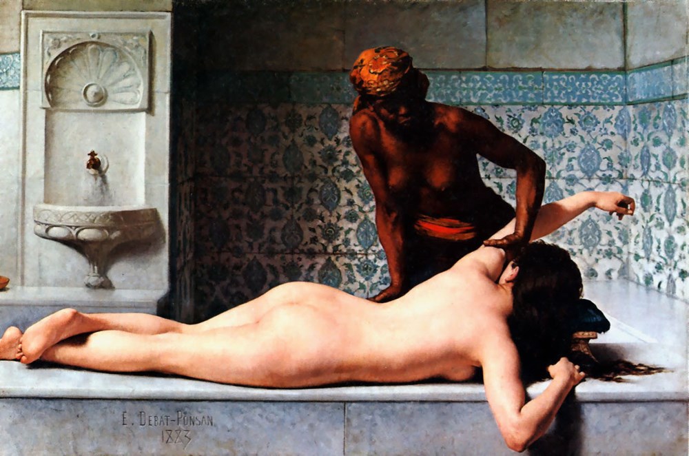 Le Massage scene de Hammam by Edouard Bernard Debat Ponsan
