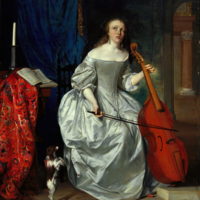 Woman Playing the Viola da Gamba by Gabriel Metsu