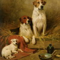 Foxhounds and a Terrier by John Emms