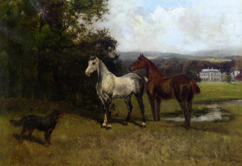 The Colonels Horses and Collie by John Emms
