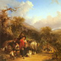 A Rest by the Roadside by William Shayer, Snr