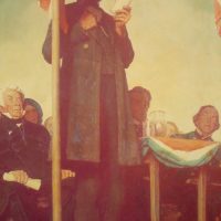 Abraham Delivering the Gettysburg Address by Norman Rockwell