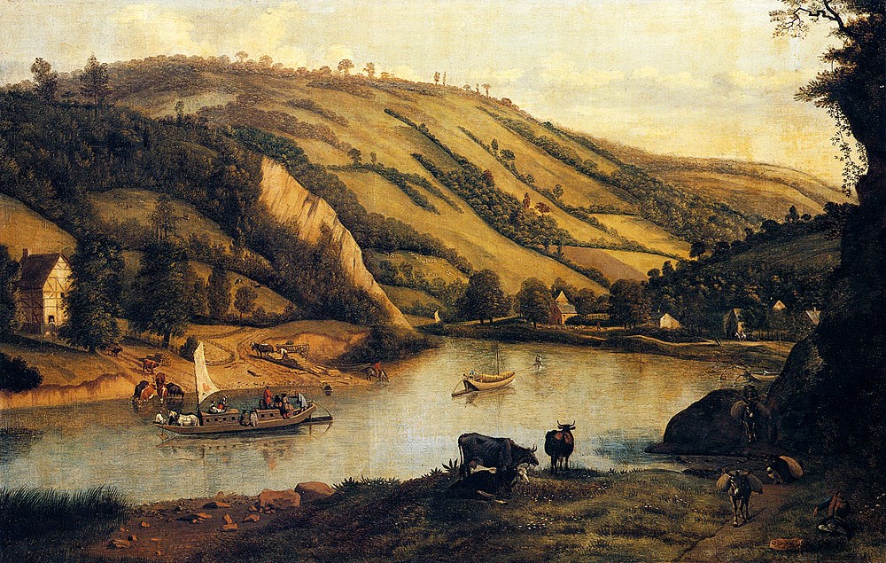 An Extensive River landscape Probably Derbyshire With Drovers And Their Cattle In The Foreground by Jan Siberechts