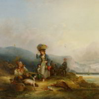 Fisherfolk and Their Catch by the Sea by William Shayer, Snr