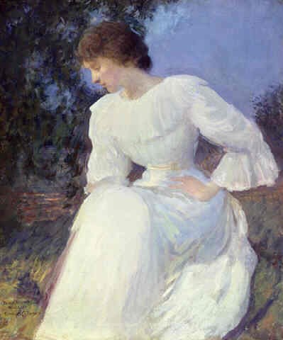Portrait of a Woman in white by Edmund Charles Tarbell