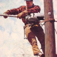 The Lineman by Norman Rockwell