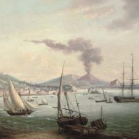 An English Frigate In The Bay Of Naples by John Thomas Serres