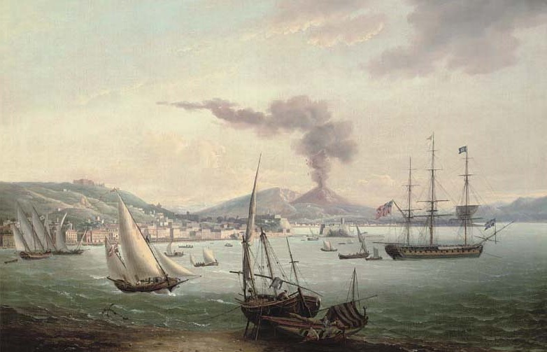 An English Frigate In The Bay Of Naples by John Thomas Serres